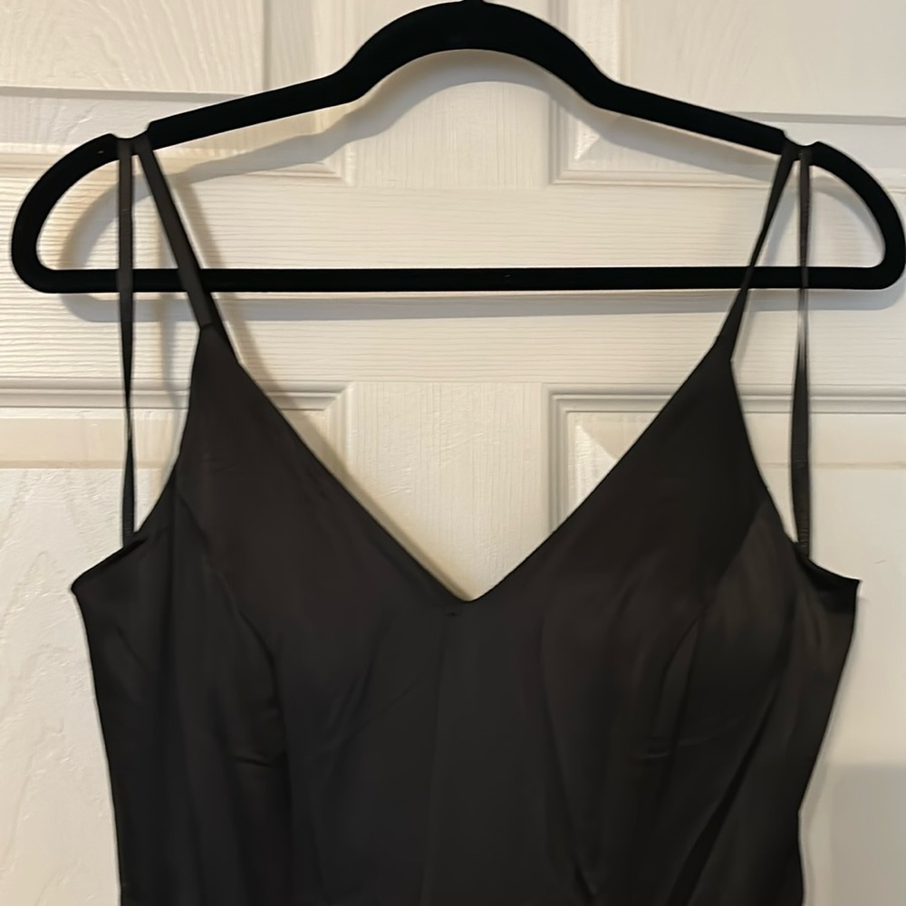 Simple black floor length dress